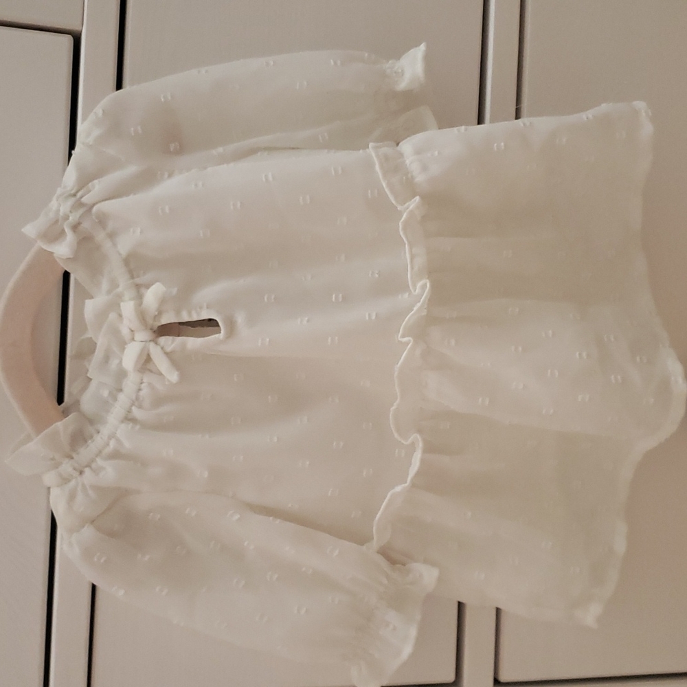 Janie and Jack lined cream top. 12-18 months.